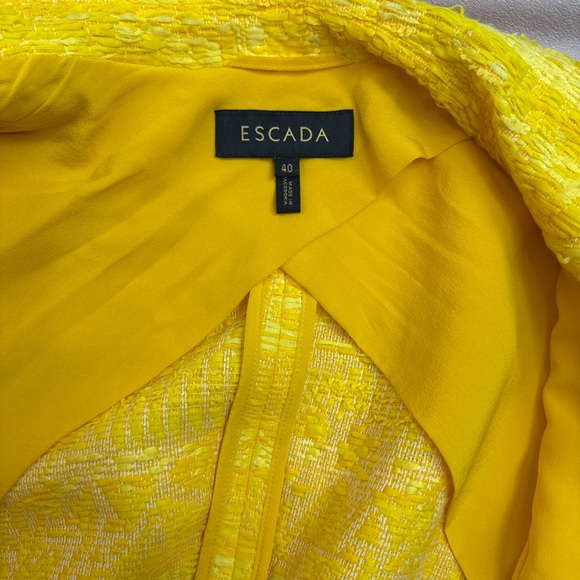 Escada Womens Yellow Blazer Jacket Size US 10 Designer - Picture 7 of 9